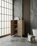 Mobile contenitore Fiore - Mobile multiuso 1 anta e 4 cassetti - Struttura virginia - 2 ripiani regolabile incluso - 75x112x45 cm - doomostore