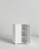 Mobile contenitore Vivy - Mobile multiuso 2 ante - Struttura bianca - 2 Ripiani regolabili inclusi - 75x112x47 cm - doomostore