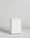 Mobile contenitore Vivy - Mobile multiuso 2 ante - Struttura bianca - 2 Ripiani regolabili inclusi - 75x112x47 cm - doomostore