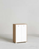 Mobile contenitore Vivy - Mobile multiuso 2 ante - Struttura virginia e anta bianca - 2 Ripiani regolabili inclusi - 75x112x47 cm - doomostore