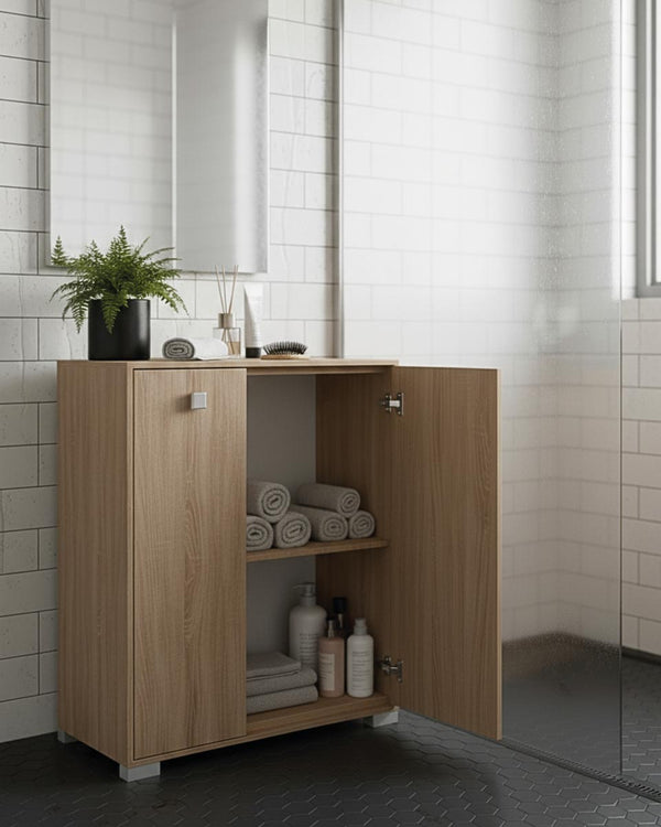 Mobile contenitore Vivy - Mobile multiuso 2 ante - Struttura virginia - 2 Ripiani regolabili inclusi - 75x112x47 cm - doomostore