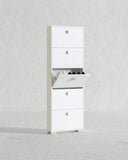 Scarpiera Ornella - 5 ante a ribalta – Mobile portascarpe compatto bianco - 65x185x18 cm - 15 paia - doomostore