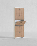 Scarpiera Ornella - 5 ante a ribalta – Mobile portascarpe compatto bianco con ante virginia - 65x185x18 cm - 15 paia - doomostore