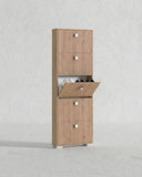 Scarpiera Ornella - 5 ante a ribalta – Mobile portascarpe compatto virginia - 65x185x18 cm - 15 paia - doomostore