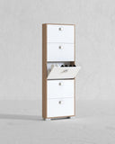 Scarpiera Ornella - 5 ante a ribalta – Mobile portascarpe compatto virginia con ante bianche - 65x185x18 cm - 15 paia - doomostore