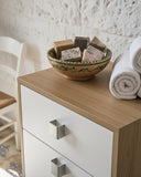 Mobile contenitore Lena - Mobile bagno multiuso 1 anta e 1 cassetto - Struttura virginia e anta bianca - Ripiano regolabile incluso - 46x35x80 cm - doomostore