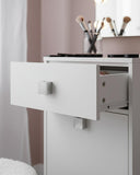 Mobile contenitore Lena - Mobile multiuso 1 anta e 1 cassetto - Struttura bianco - Ripiano regolabile incluso - 46x35x80 cm - doomostore