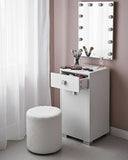 Mobile contenitore Lena - Mobile multiuso 1 anta e 1 cassetto - Struttura bianco - Ripiano regolabile incluso - 46x35x80 cm - doomostore