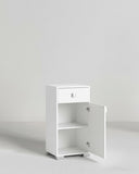 Mobile contenitore Lena - Mobile multiuso 1 anta e 1 cassetto - Struttura bianco - Ripiano regolabile incluso - 46x35x80 cm - doomostore