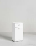 Mobile contenitore Lena - Mobile multiuso 1 anta e 1 cassetto - Struttura bianco - Ripiano regolabile incluso - 46x35x80 cm - doomostore