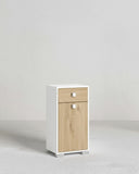 Mobile contenitore Lena - Mobile bagno multiuso 1 anta e 1 cassetto - Struttura bianca e anta virginia - Ripiano regolabile incluso - 46x35x80 cm - doomostore