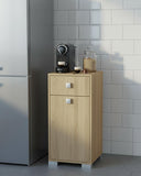 Mobile contenitore Lena - Mobile multiuso 1 anta e 1 cassetto - Struttura virginia - Ripiano regolabile incluso - 46x35x80 cm - doomostore