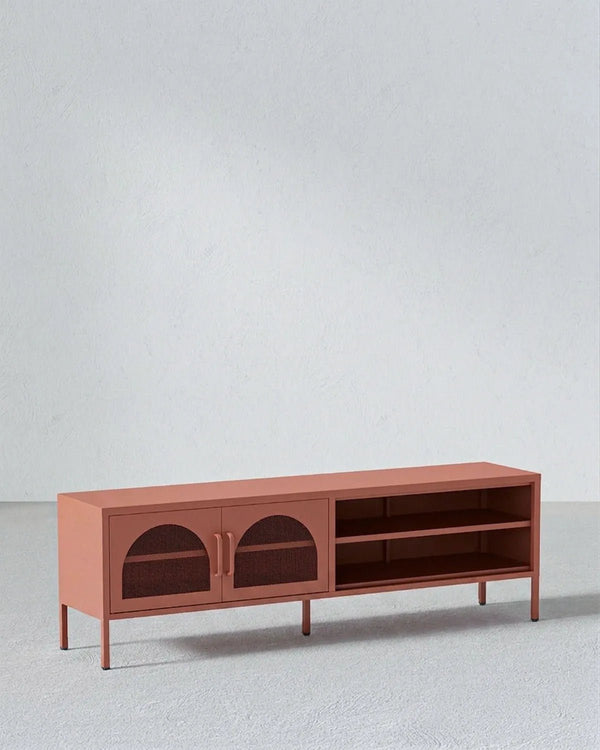 Mobile TV Elisse STREAM - Terracotta - Mobile TV Moderno in metallo verniciato - 2 Ante - doomostore