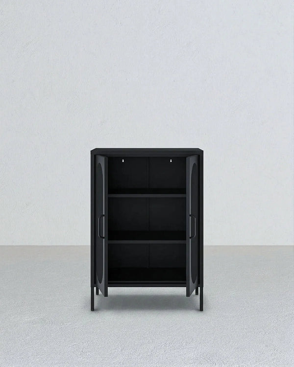 Credenza Elisse SOUL - Nero - Vetrina Moderna in metallo verniciato - 2 Ante - doomostore