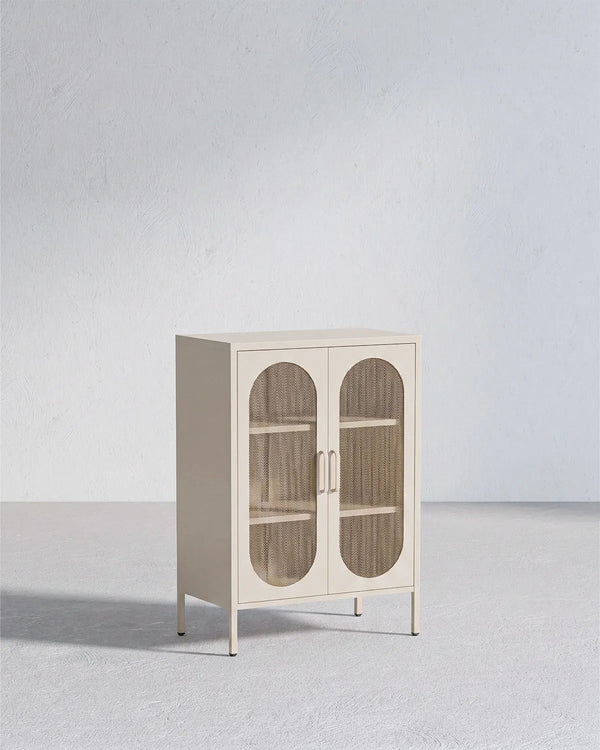 Credenza Elisse SOUL - Tortora - Vetrina Moderna in metallo verniciato - 2 Ante - doomostore