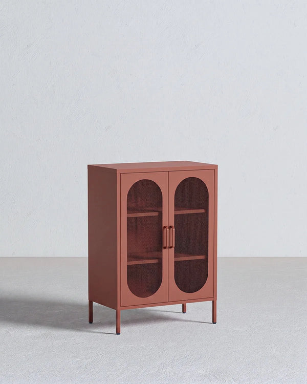 Credenza Elisse SOUL - Terracotta - Vetrina Moderna in metallo verniciato - 2 Ante - doomostore