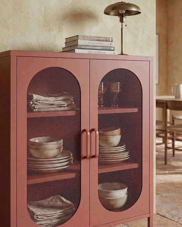 Credenza Elisse SOUL - Terracotta - Vetrina Moderna in metallo verniciato - 2 Ante - doomostore