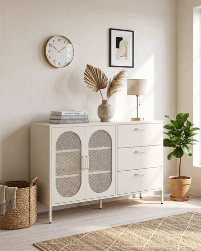 Madia Elisse HARMONY - Tortora - Madia Moderna in metallo verniciato - 2 Ante 3 Cassetti