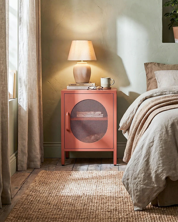 Comodino Elisse GLOW - Terracotta - Comodino Moderno in metallo verniciato - 1 Anta - doomostore