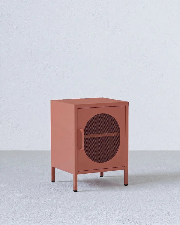 Comodino Elisse GLOW - Terracotta - Comodino Moderno in metallo verniciato - 1 Anta - doomostore