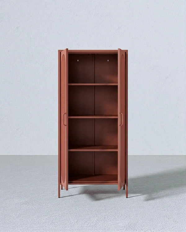 Vetrina Elisse OBELISK - Terracotta - Vetrina Moderna in metallo verniciato - 2 Ante - doomostore