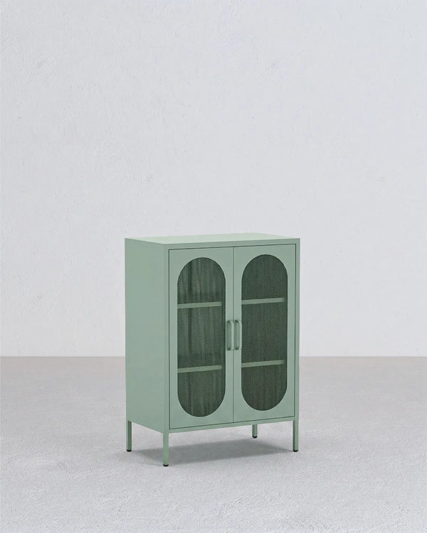 Credenza Elisse SOUL - Menta - Vetrina Moderna in metallo verniciato - 2 Ante - doomostore