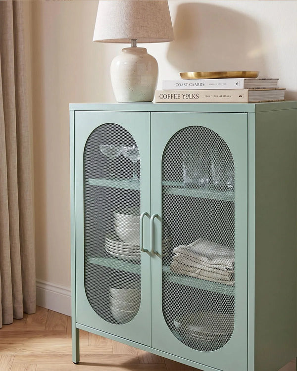 Credenza Elisse SOUL - Menta - Vetrina Moderna in metallo verniciato - 2 Ante - doomostore