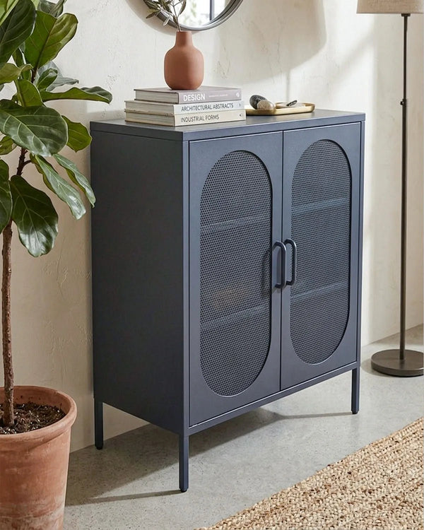 Credenza Elisse SOUL - Blu scuro - Vetrina Moderna in metallo verniciato - 2 Ante - doomostore