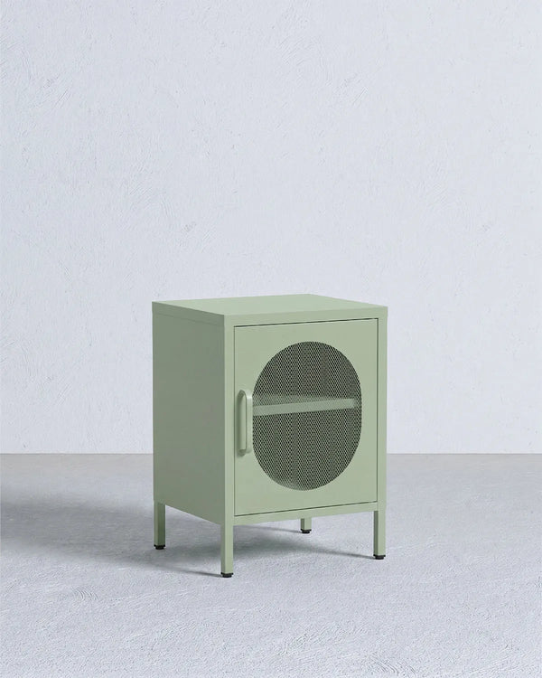 Comodino Elisse GLOW - Menta - Comodino Moderno in metallo verniciato - 1 Anta - doomostore