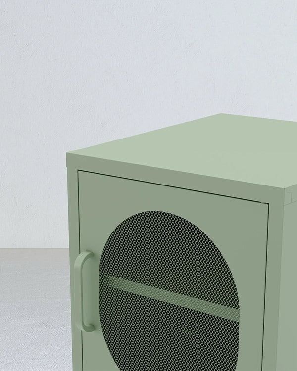 Comodino Elisse GLOW - Menta - Comodino Moderno in metallo verniciato - 1 Anta - doomostore