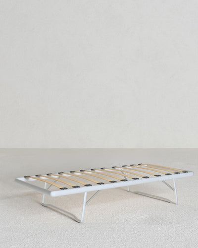 Rete Dory – singolo estraibile 80 x 190 – 12 doghe da 6,5 cm – Struttura in metallo grigio