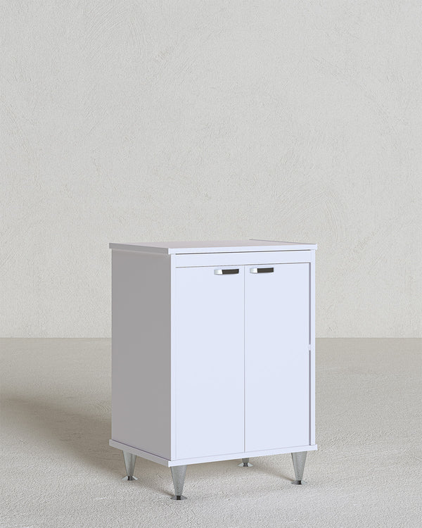 Mobile lavatoio Remo - 2 ante - Contenitore salvaspazio per bagno e lavanderia in resina pvc - Ripiano interno incluso - 60 x 85 x 50 cm - doomostore