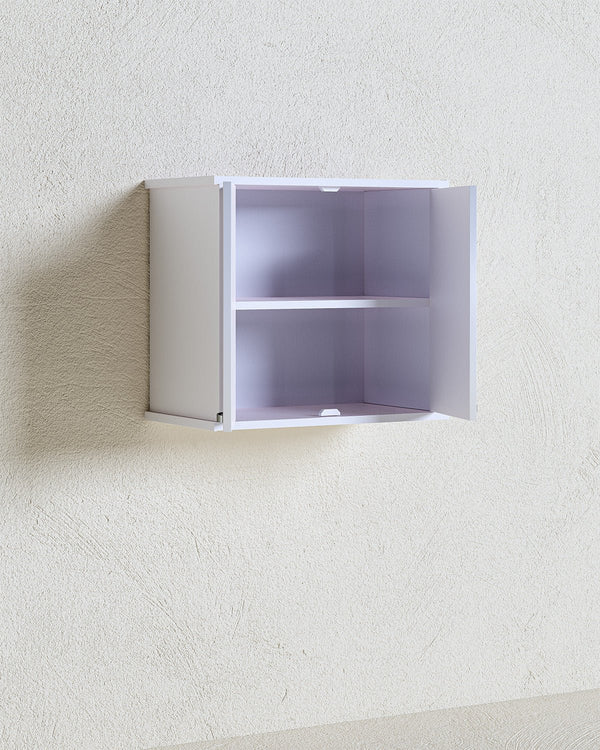 Pensile lavanderia Teo - 2 ante - Salvaspazio per bagno e lavanderia a muro in resina pvc - Ripiano incluso - 60 x 52 x 34 cm - doomostore