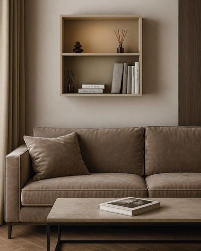 Libreria a muro Frame - Scaffale pensile quadrato 2 ripiani in truciolato  - 5 varianti colore - Design elegante