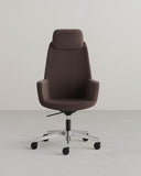 Poltrona Ghea - Sedia ufficio soft - Schienale alto con poggiatesta - Braccioli integrati - Rivestimento ecopelle - Base girevole con ruote antishock - Altezza regolabile - doomostore