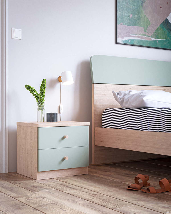 Comodino Rima - Mobile con 2 cassetti - 7 varianti colore personalizzabile - 45 L. x 41 H. x 38 P. - doomostore