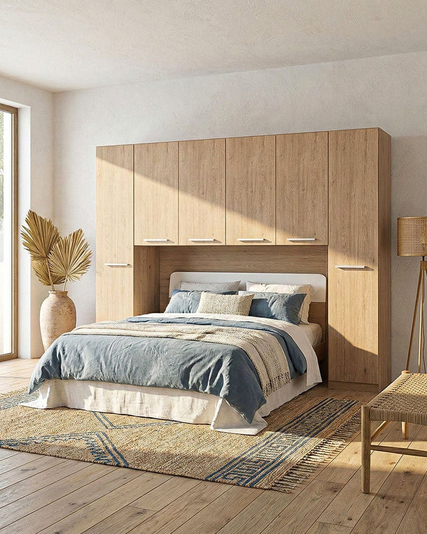 camera a ponte l.290 con letto matrimoniale IRMA, in diverse colorazione, possibilità di acquistare solo armadio a ponte senza il letto - doomostore