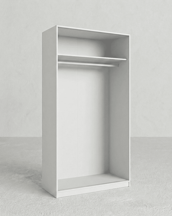 Armadio Cordova - Guardaroba scorrevole moderno - 2 ante - Struttura bianca lucida - 1 ripiano incluso - L. 100 x H. 204 x P. 50 cm - doomostore