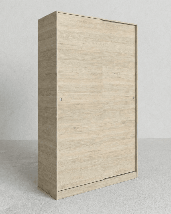 Armadio Girona - Guardaroba scorrevole moderno - 2 ante - Struttura Olmo - 1 ripiano incluso - L. 100 x H. 204 x P. 50 cm - doomostore