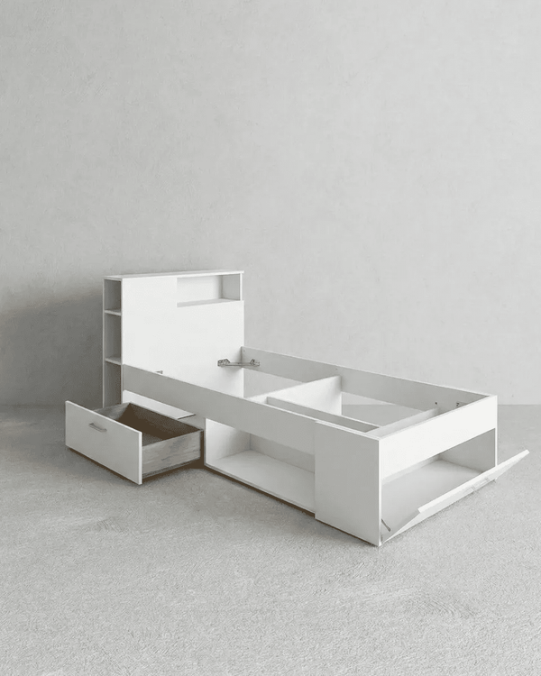 Letto attrezzato LUMERA - Letto contenitore moderno per cameretta - doomostore