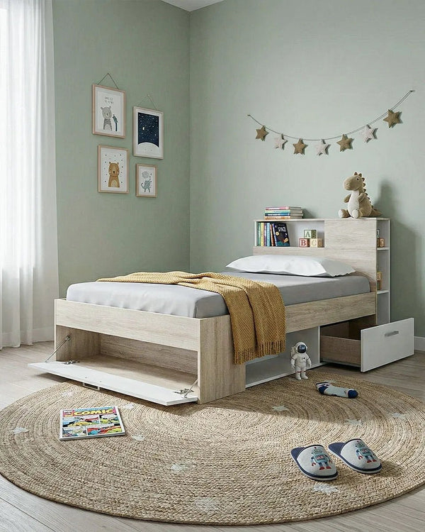 Letto attrezzato ORVENA - Letto contenitore moderno per cameretta - doomostore