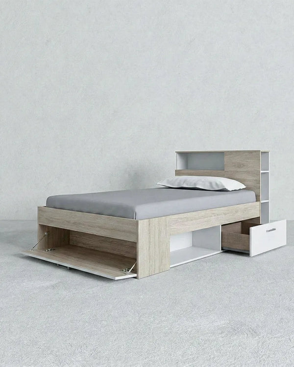 Letto attrezzato ORVENA - Letto contenitore moderno per cameretta - doomostore