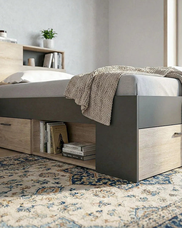 Letto attrezzato SAVIREL - Letto contenitore moderno per cameretta - doomostore