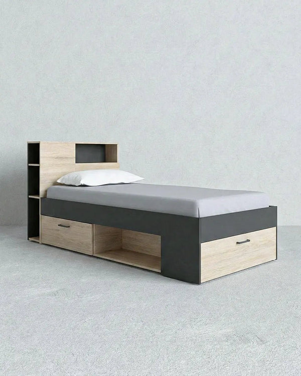 Letto attrezzato SAVIREL - Letto contenitore moderno per cameretta - doomostore