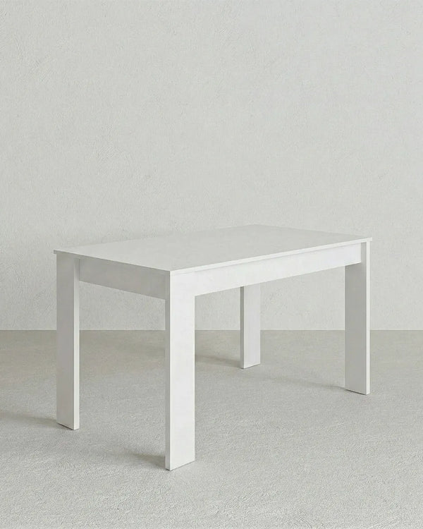 Tavolo da Pranzo ELVAR – Tavolo Rettangolare Fisso Moderno Bianco per 6 Persone - doomostore