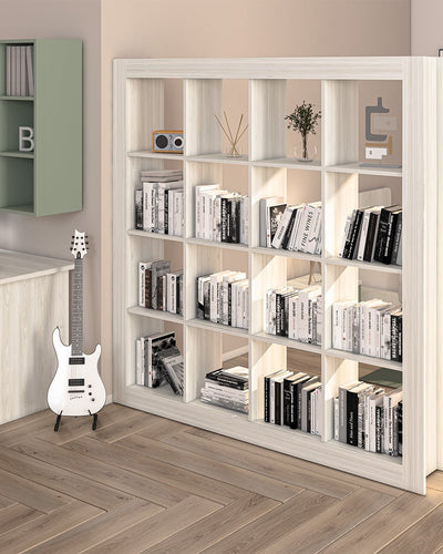 Libreria 4 colonne OSLO Betulla per arredare ufficio camera soggiorno cucina L.186xH186xP.32 cm