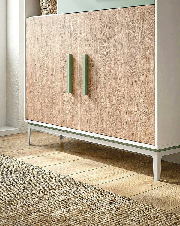 Madia LUNARIA – 2 ante, 2 cassetti - L.132,4cm x H.149cm x P.41cm - Biancoluna/Virginia/Oliva/Clay - doomostore
