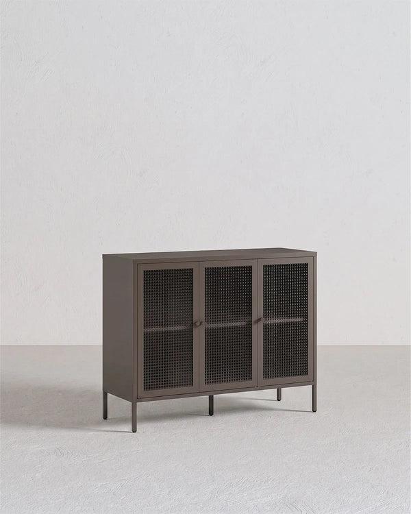 Credenza Quadra SEQUENCE - Antracite - Madia Moderna in metallo verniciato e vetro - doomostore