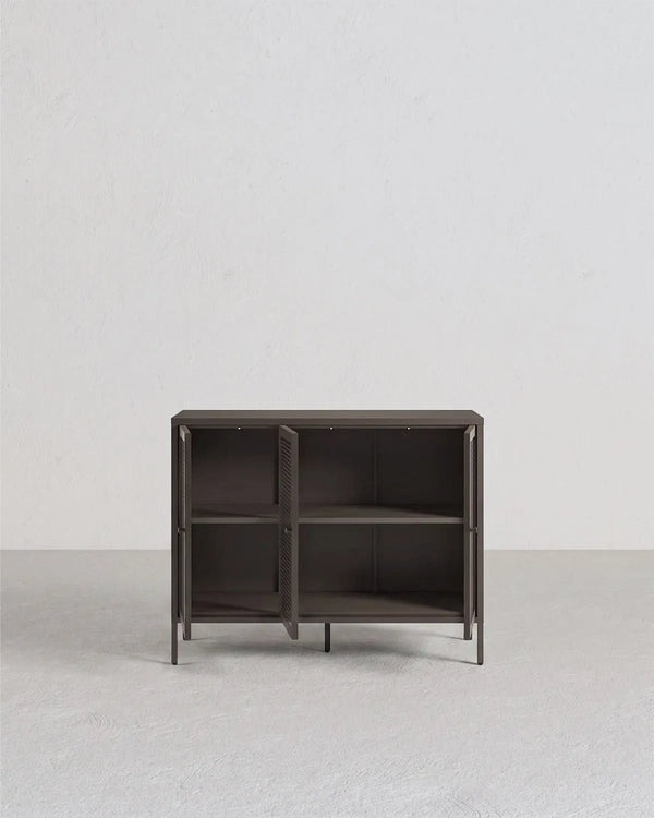 Credenza Quadra SEQUENCE - Antracite - Madia Moderna in metallo verniciato e vetro - doomostore