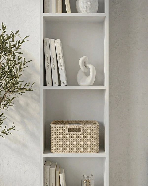 Libreria Saturno 4 ripiani - Scaffale verticale in truciolato melaminico - 7 varianti colore - Anti - ribaltamento - doomostore